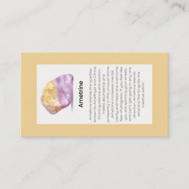Ametrine Crystal Meaning Jewelry Display  Business Card (Front)