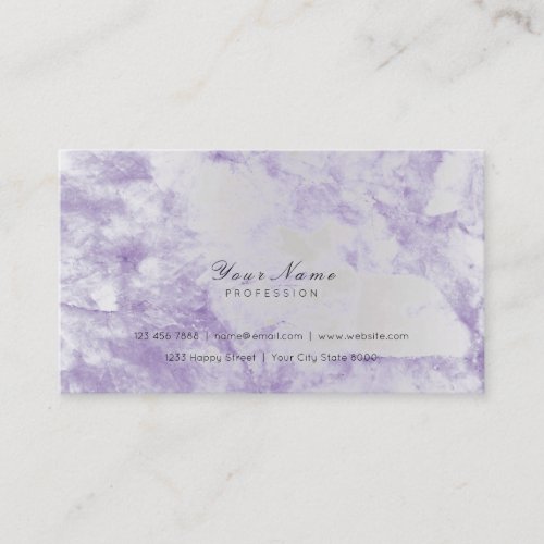 Ametyst Purple Silver Metallic Marble Gray Business Card