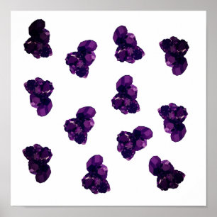 Ametyst Stones, Purple Amethyst vector art Poster