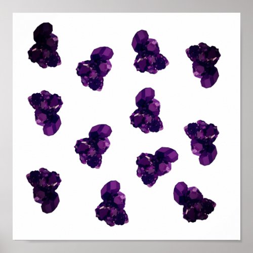 Ametyst Stones Purple Amethyst vector art Poster