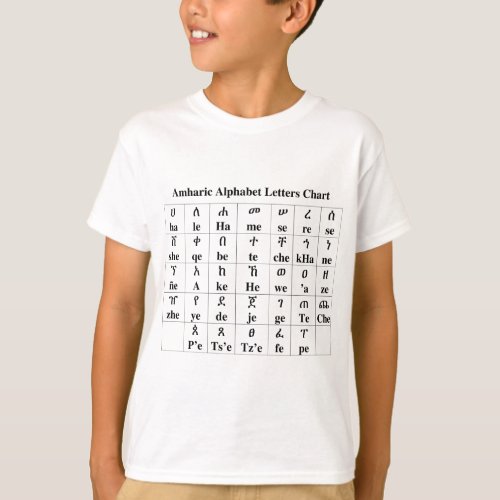 Amharic Alphabet Letters Chart _ 33 Degree T_Shirt