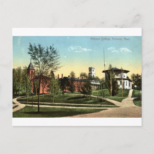 Amherst College MA Vintage 1912 Postcard