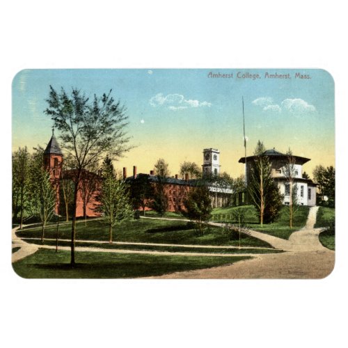 Amherst College MA Vintage 1912 Postcard Magnet