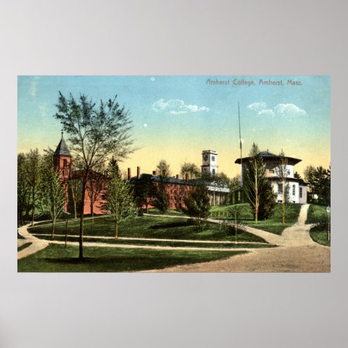 Amherst College Repro Vintage 1912 Poster