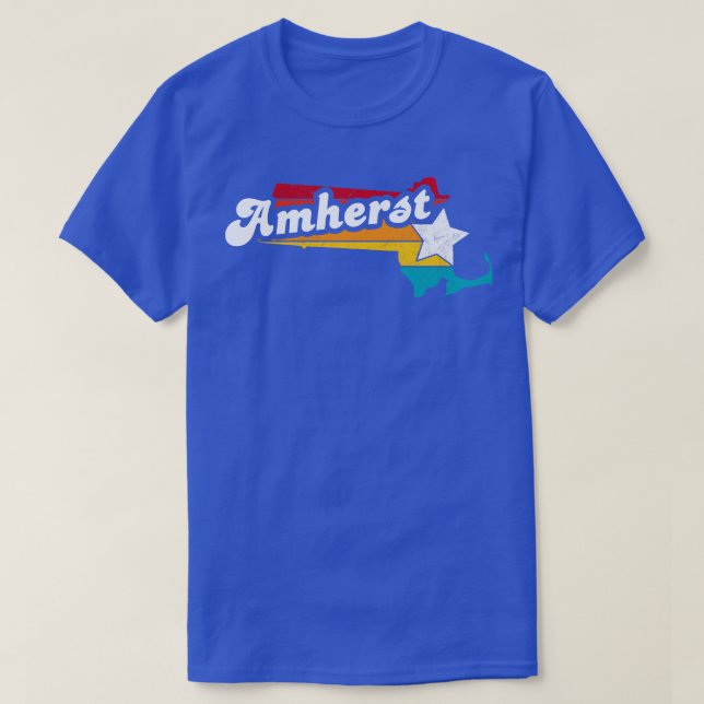 Amherst Massachusetts Vintage Distressed Souvenir  T-Shirt (Design Front)
