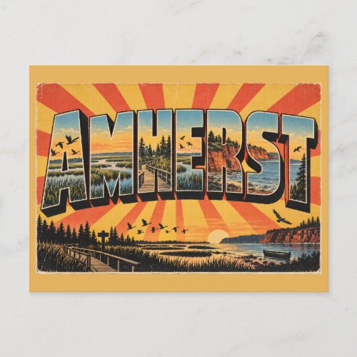 Amherst NS Bird Sanctuary Marsh Cliffs Art Postcard