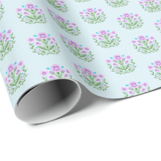 Amherst Print on Light Turquoise Wrapping Paper