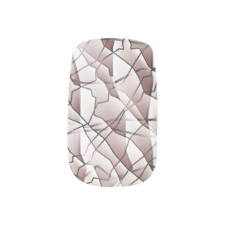 Amiable Greyscale Geometric Mesh Effect Minx Nail Art