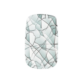 Amiable Greyscale Geometric Mesh Effect Minx Nail Art