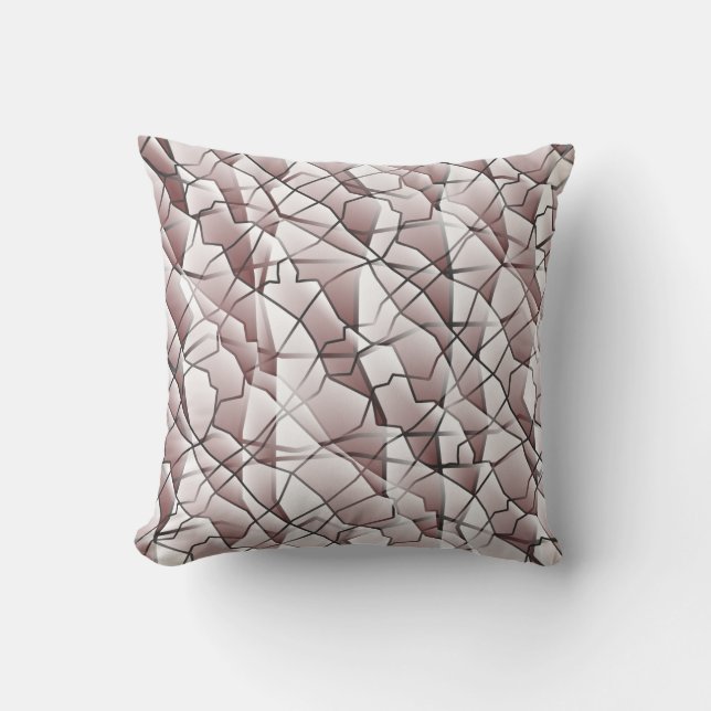 Amiable Greyscale Geometric Mesh Effect Tote Bag Throw Pillow (Front)