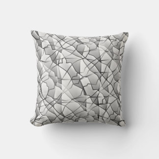 Amiable Greyscale Geometric Mesh Effect Tote Bag Throw Pillow