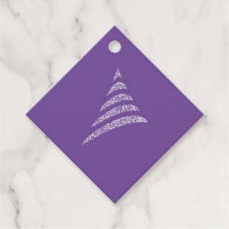 Amiable Monochrome Artistic Christmas Tree Favor Tags