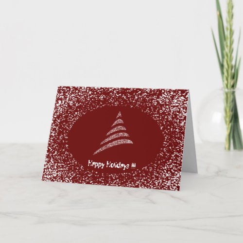 Amiable Monochrome Artistic Christmas Tree Holiday Card