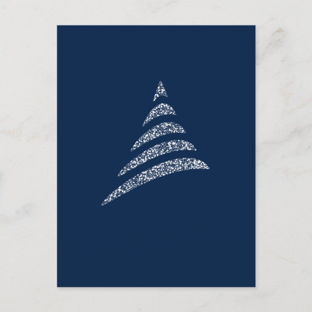 Amiable Monochrome Artistic Christmas Tree Postcard (Front)