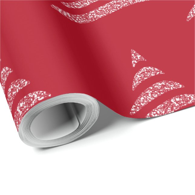 Amiable Monochrome Artistic Christmas Tree Wrapping Paper (Roll Corner)