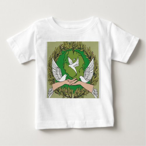 Amicability Embrace Pigeon Hands Shirt Baby T_Shirt