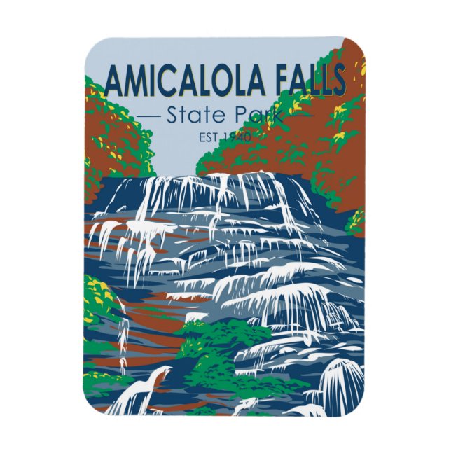 Amicalola Falls State Park Georgia Vintage  Magnet (Vertical)