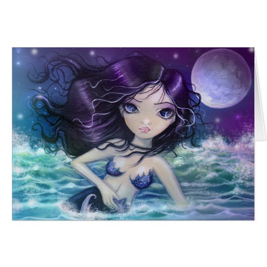 Amid the Soft Sea Mermaid Card (Front Horizontal)