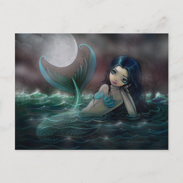 Amid the Soft Sea Mermaid Fantasy Art Postcard (Front)
