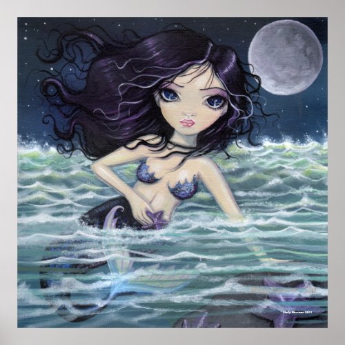 Amid the Soft Sea Mermaid Poster Print