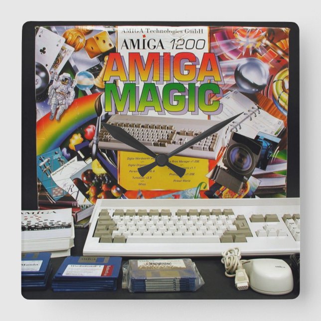 AMIGA MAGIC COMPUTER SQUARE WALL CLOCK (Front)