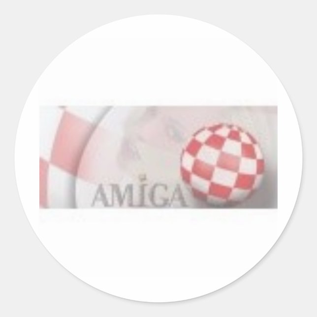amiga retro classic round sticker (Front)