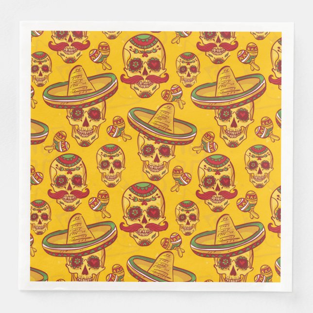 Amigo Skulls Paper Dinner Napkins (Front)