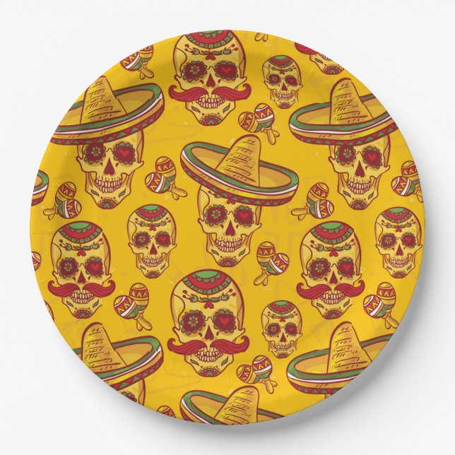 Amigo Skulls Paper Plates (Front)