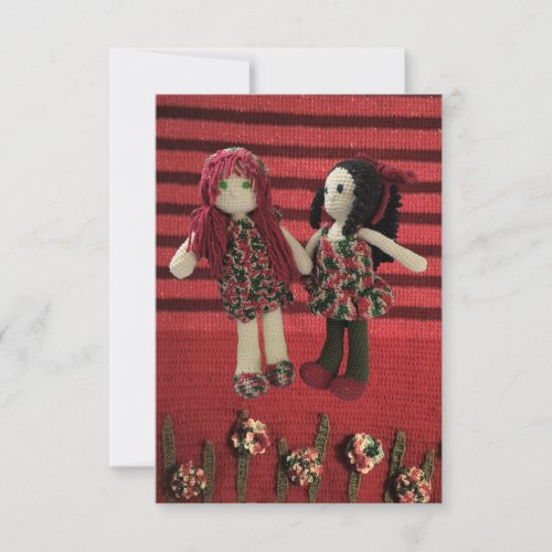 Amigurumi Best Friends Dolls Card Thank You Card