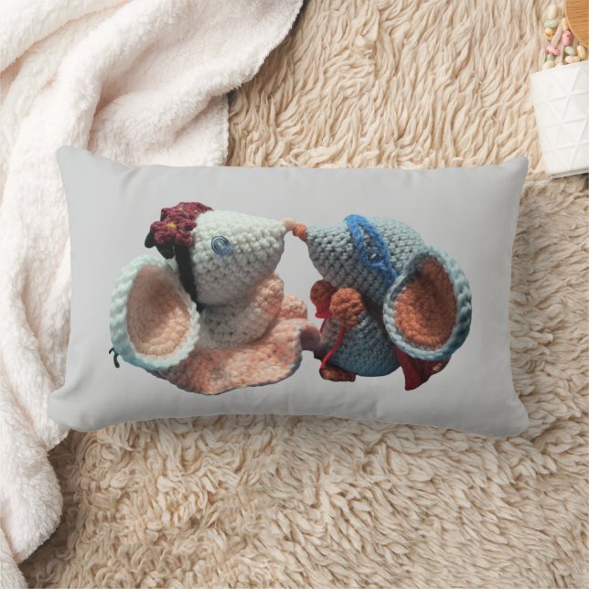 Amigurumi Mice Design Lumbar Pillow (Blanket)