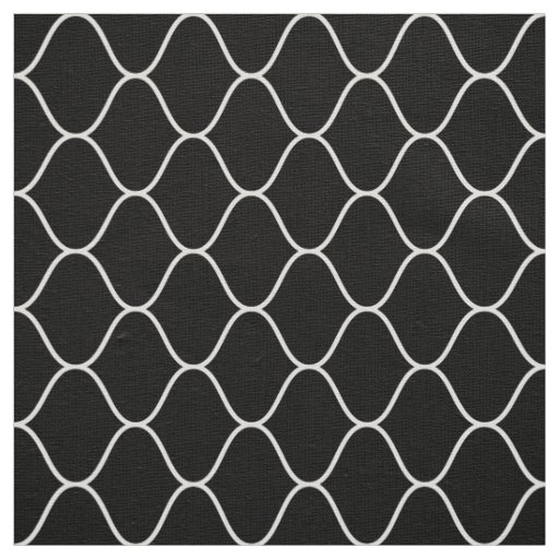 Amime Pattern - White on Black Fabric