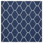 Amime Pattern - White on Dk Indigo Blue 001744 Fabric