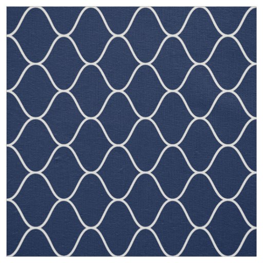 Amime Pattern - White on Dk Indigo Blue 001744 Fabric