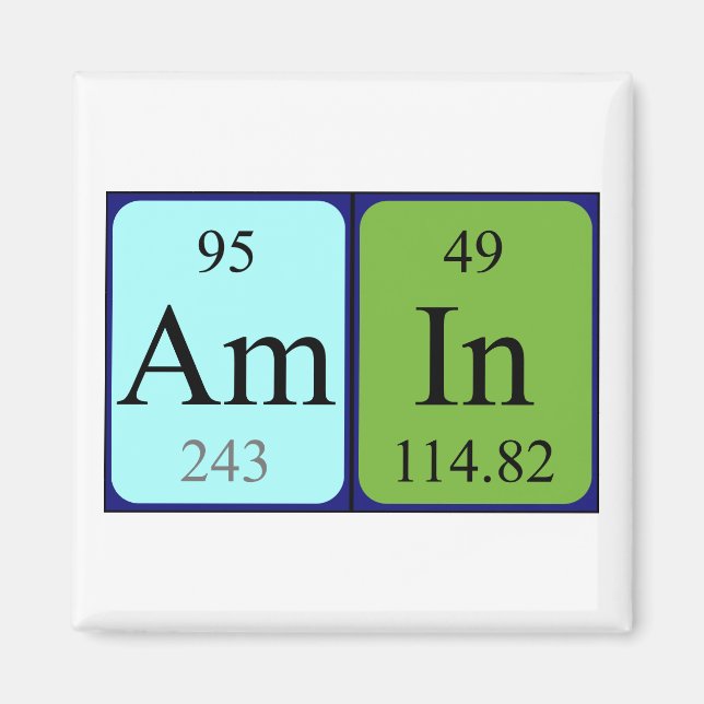 Amin periodic table name magnet (Front)