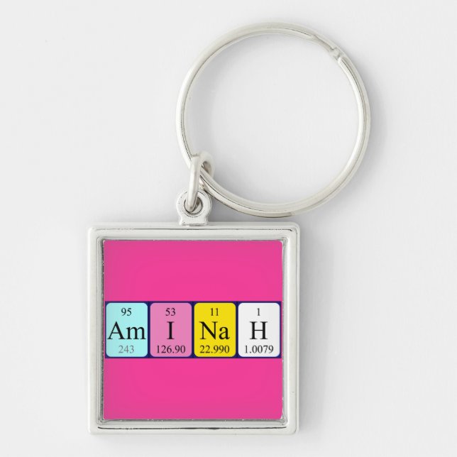 Aminah periodic table name keyring (Front)