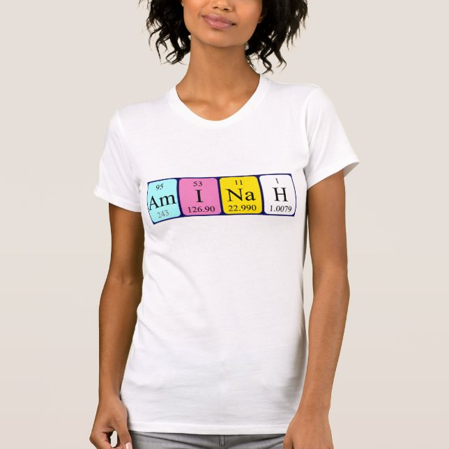 Aminah periodic table name shirt (Front)