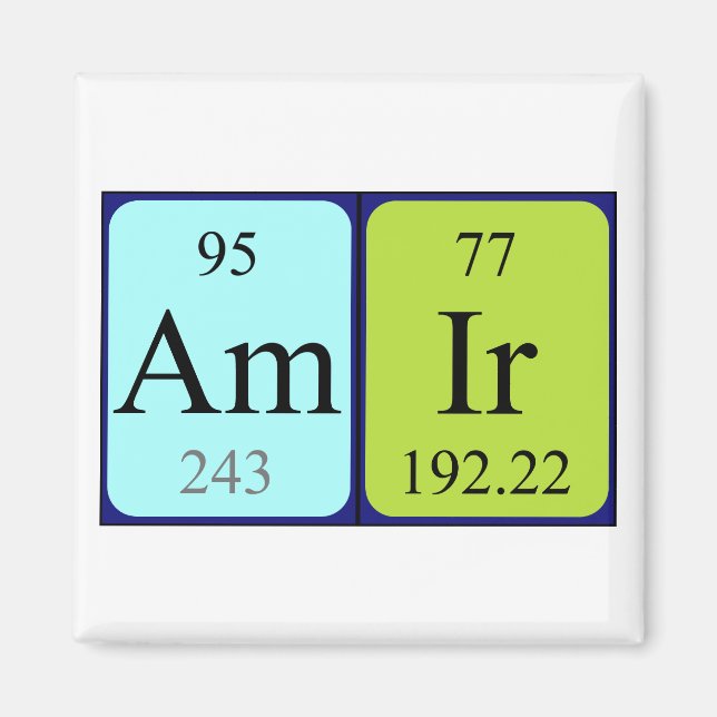 Amir periodic table name magnet (Front)