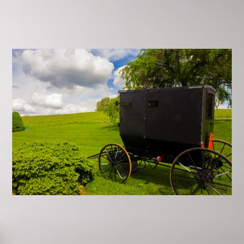 Amish Buggy at Hillside Farm Poster