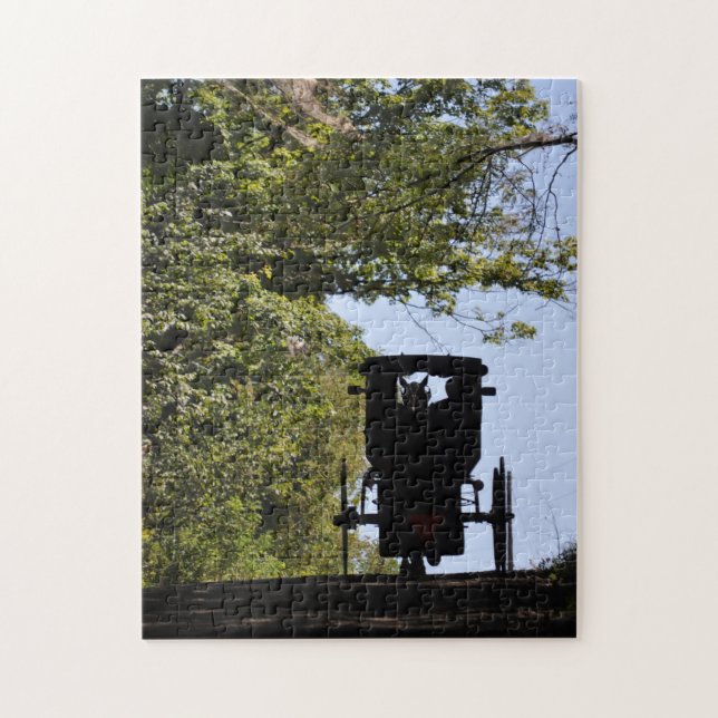 Amish Buggy Day- Silhouette Jigsaw Puzzle (Vertical)