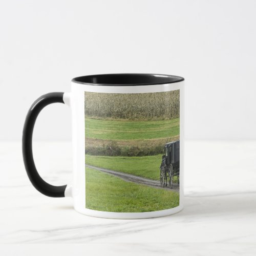 Amish buggy on farm lane Northeastern Ohio Mug