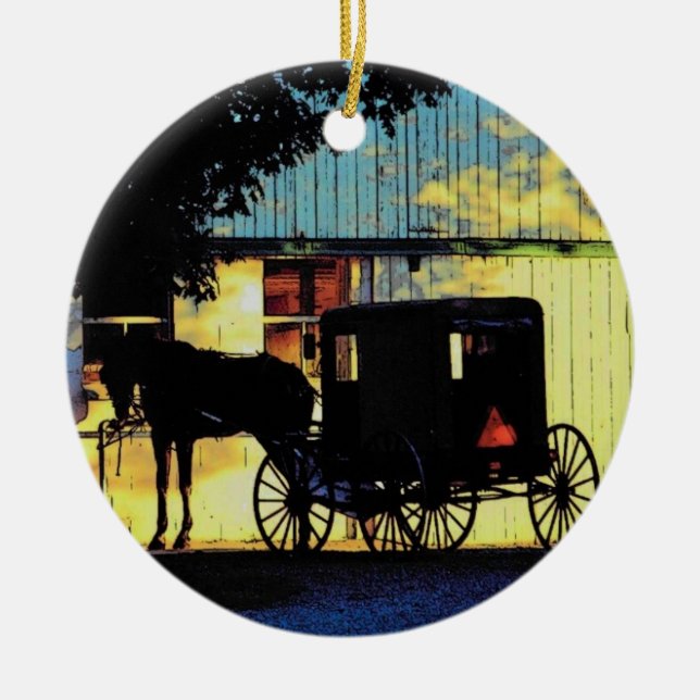 Amish Buggy Ornament (Front)