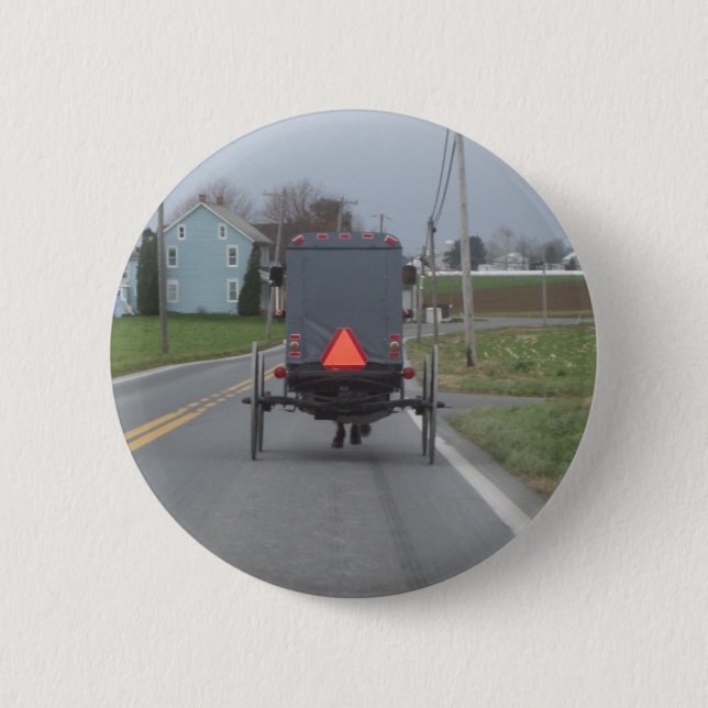 Amish Buggy Pinback Button (Front)