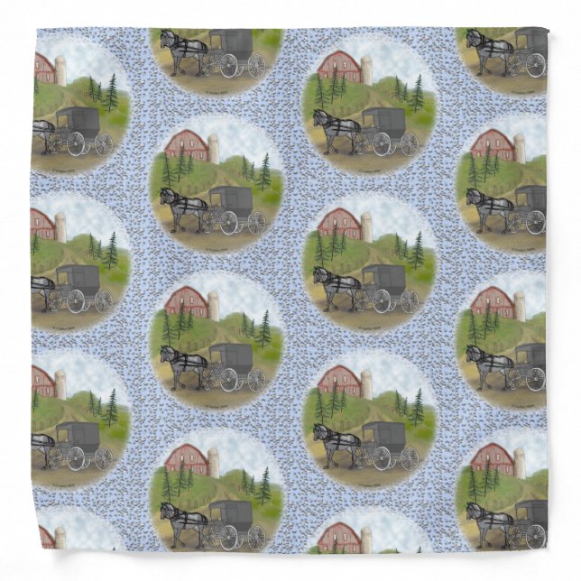 Amish Buggy Returning Bandana (Front)