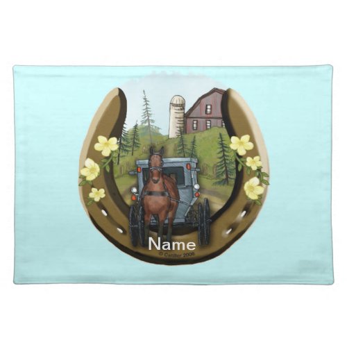 Amish Buggy Returning Cloth Placemat