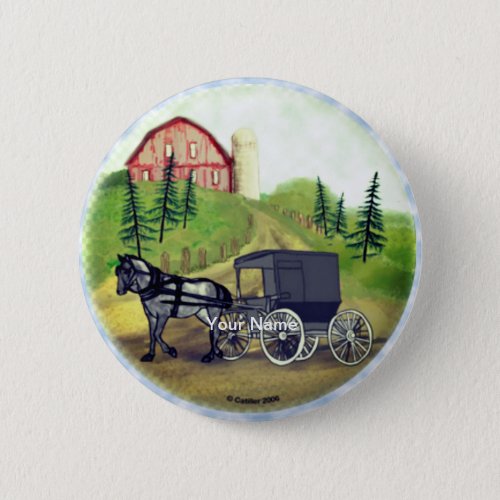 Amish Buggy Returning custom name Button