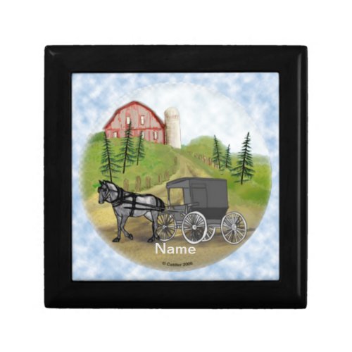 Amish Buggy Returning custom name Gift Box