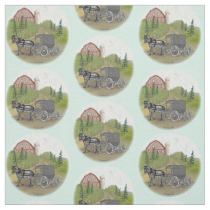 Amish Buggy Returning Fabric
