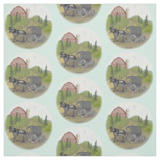 Amish Buggy Returning Fabric