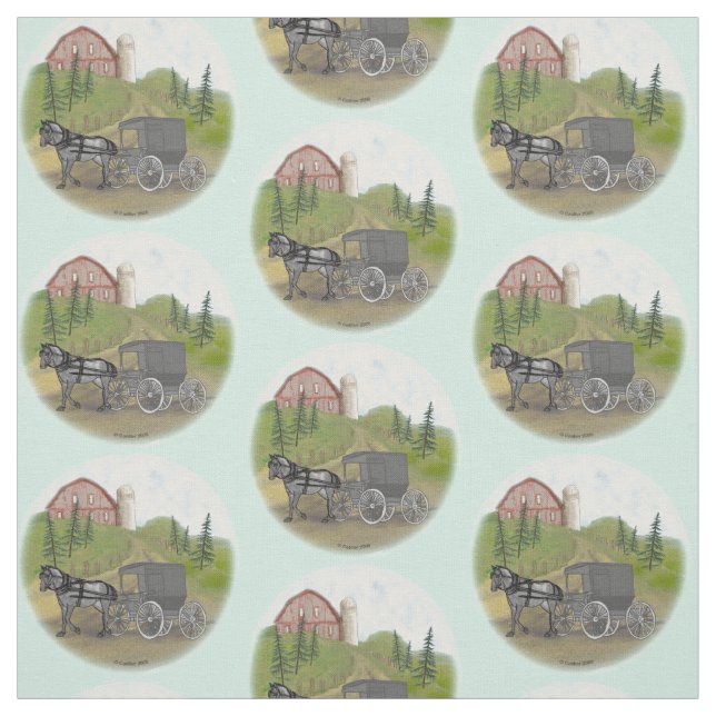 Amish Buggy Returning Fabric (Swatch)
