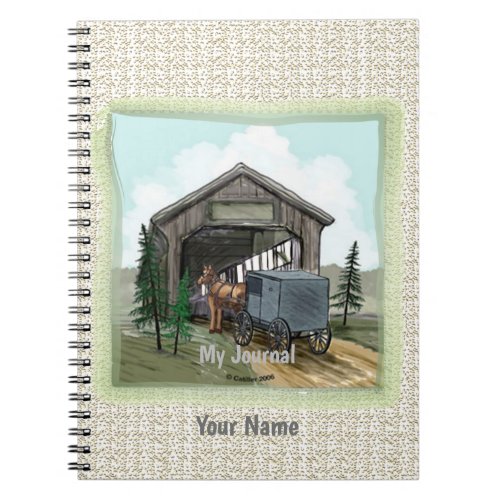 Amish Buggy Town Day custom name notebook
